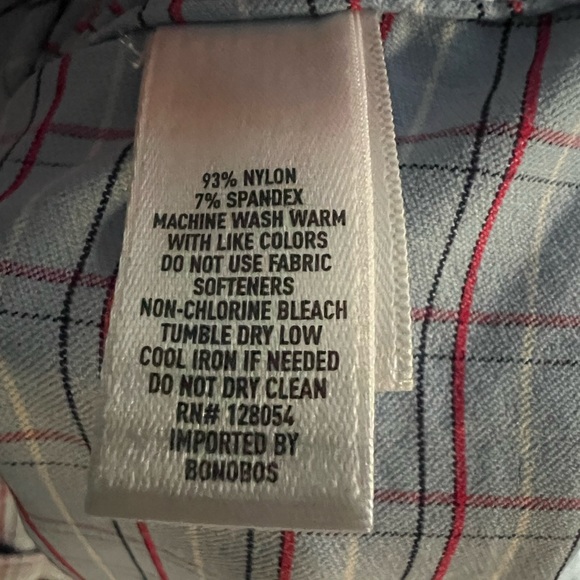 Bonobos Slim Fit Shirt Blue & Red Plaid Button Down Mens Large - Picture 8 of 8